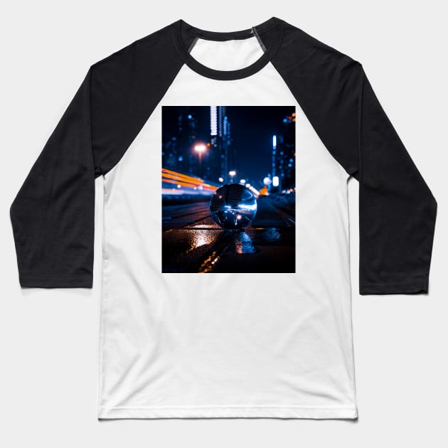 Lensball and light trails Baseball T-Shirt by Davd